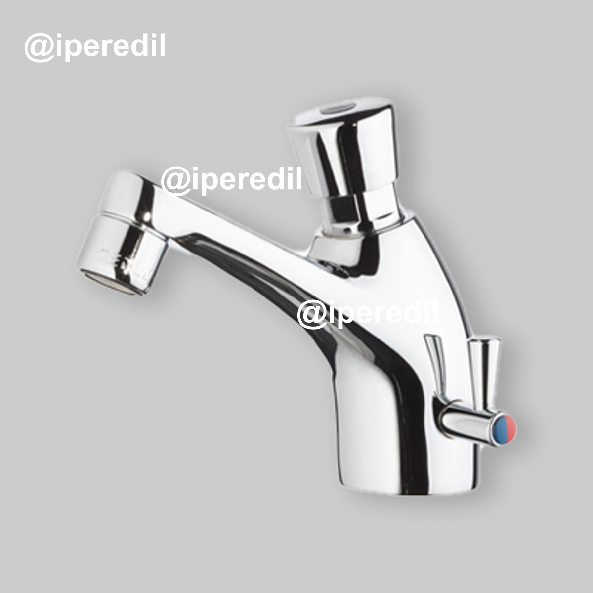 RUBINETTO COLLO CIGNO TEMPORIZZATO CON MISCELATORE 1/2" - Cromo