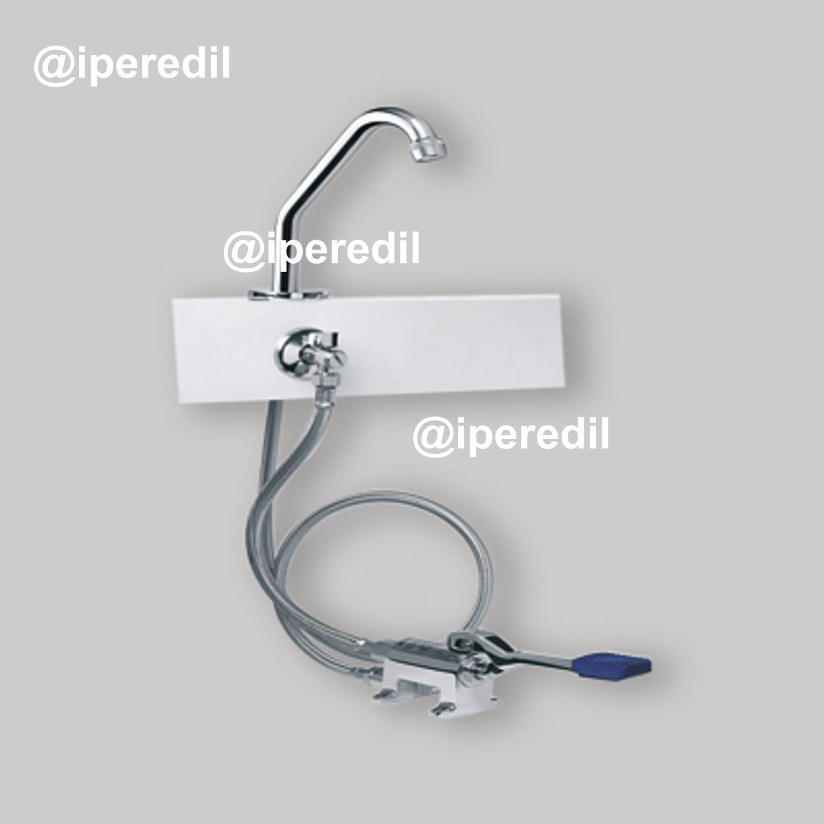 KIT COMPLETO RUBINETTO A PEDALE CON BOCCA DI EROGAZIONE MODELLO "U" 1 Pedale