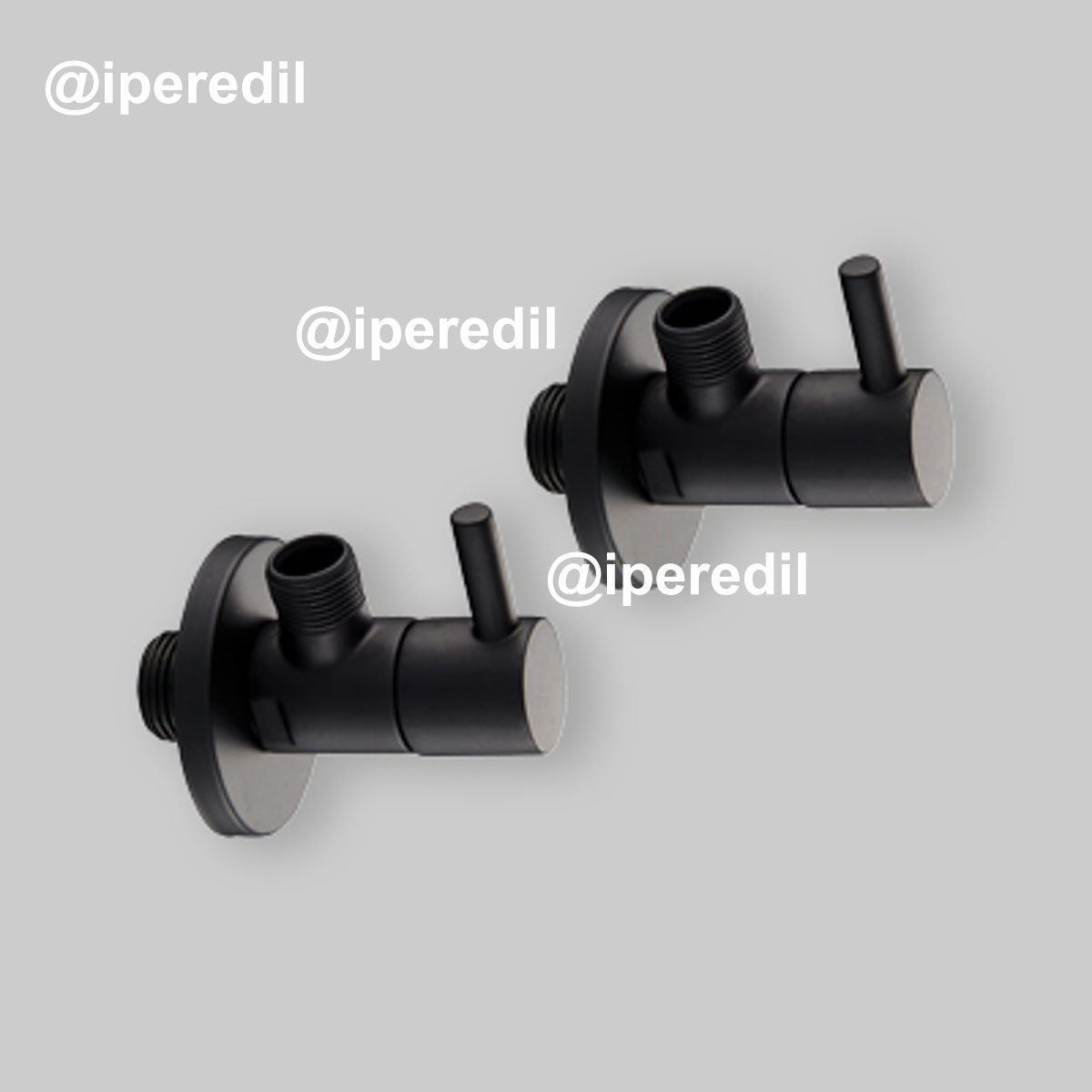 COPPIA DI RUBINETTI SOTTOLAVABO TONDI NERO OPACO 1/2" x 3/8"