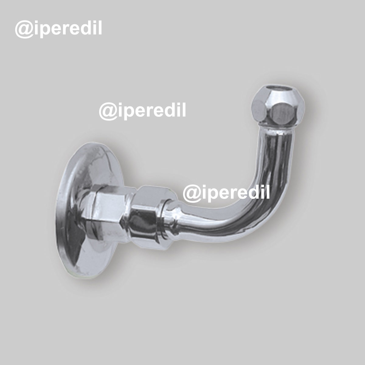 CURVETTA SOTTOLAVABO ESAGONALE REGOLABILE 1/2"x10 + Rosetta