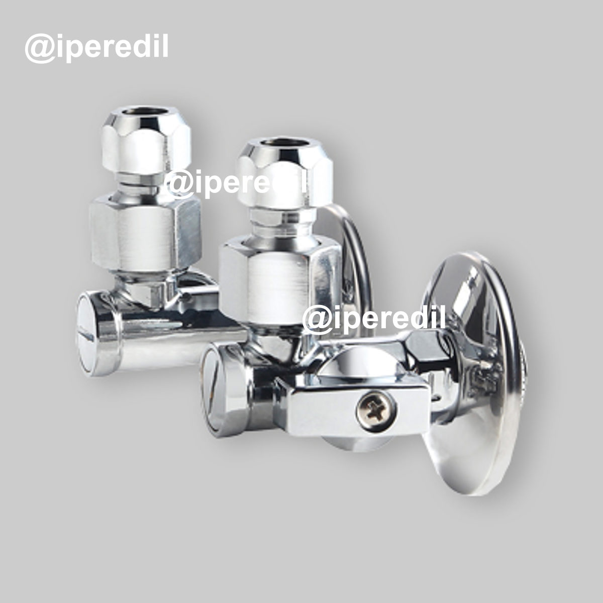 COPPIA RUBINETTI FILTRO A SFERA SOTTOLAVABO DX/SX 1/2"x3/8"/Ø10 + Rosetta