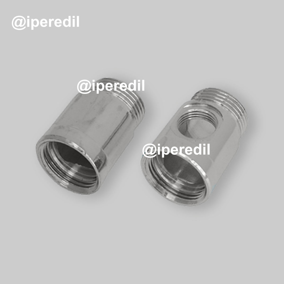 COPPIA DISTANZIALI RETROGRUPPO IN OTTONE CROMATO 3/4"MF c/foro 3/8" + 3/4"MF cieco