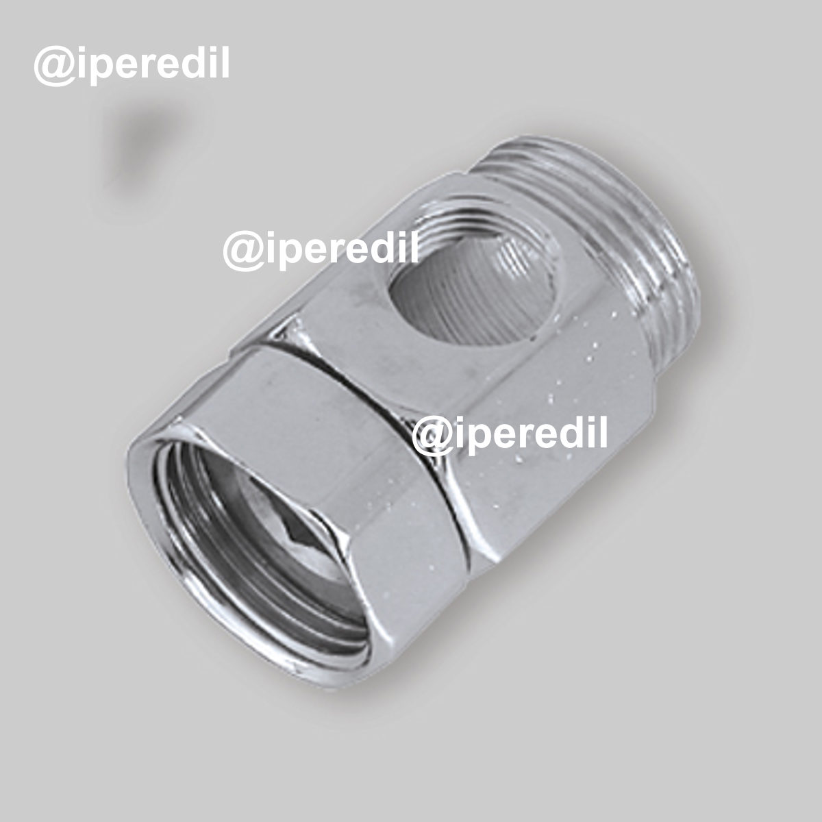 DISTANZIALE RETROGRUPPO FORATO CON DADO GIREVOLE IN OTTONE CROMATO MF 3/4" Foro 3/8"