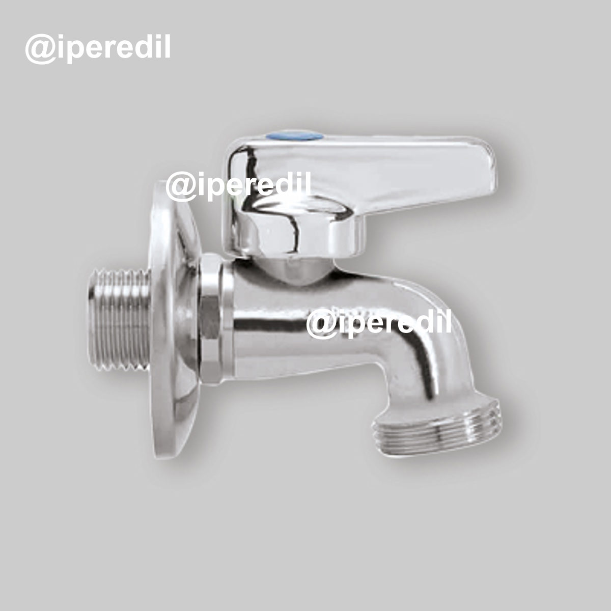 RUBINETTO LAVATRICE A SFERA "LUSSO" IN OTTONE CROMATO 1/2"x3/4" + Rosetta