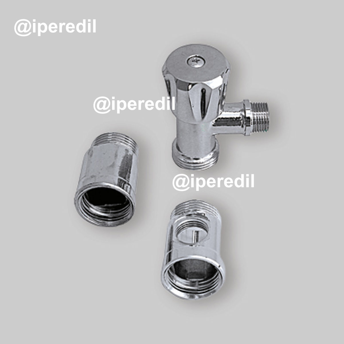 KIT RUBINETTO LAVATRICE SEMPLICE CON DISTANZIATORI Cromo - 3/4"