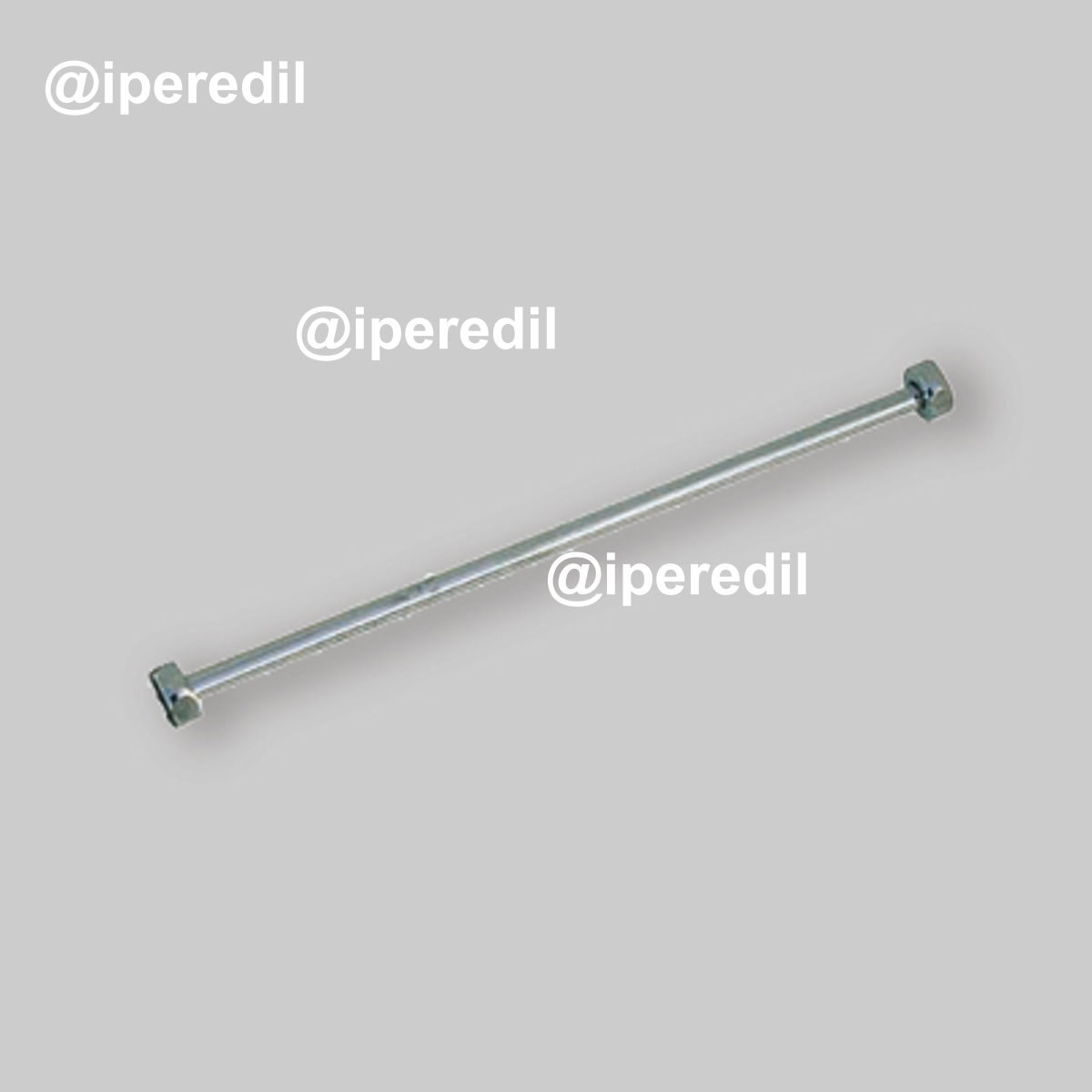 TUBETTO RAME CROMATO Ø10 CON 2 CARTELLE E 2 CALOTTE F 1/2" cm 30