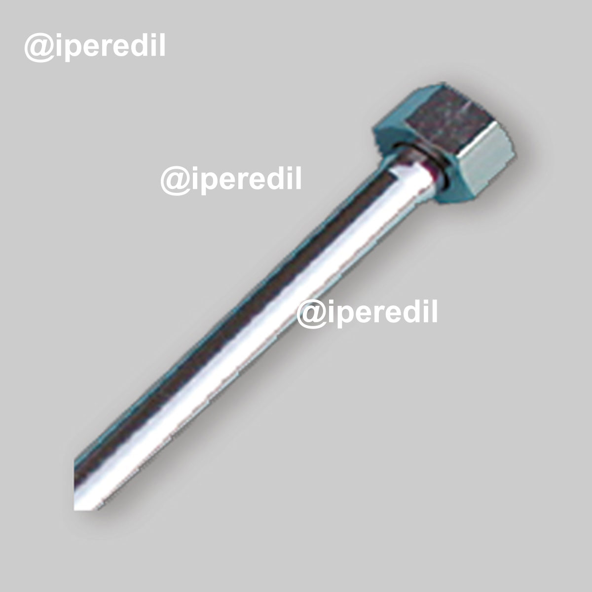 TUBETTO RAME CROMATO Ø10 CON CARTELLA E CALOTTA F 1/2" cm 40