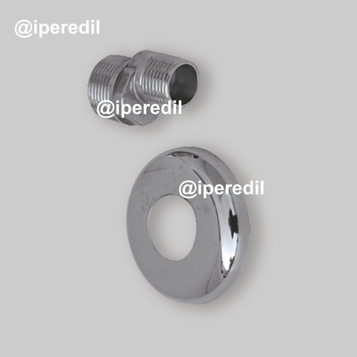 ECCENTRICO CON ROSONE CROMATO 1/2"x3/4"