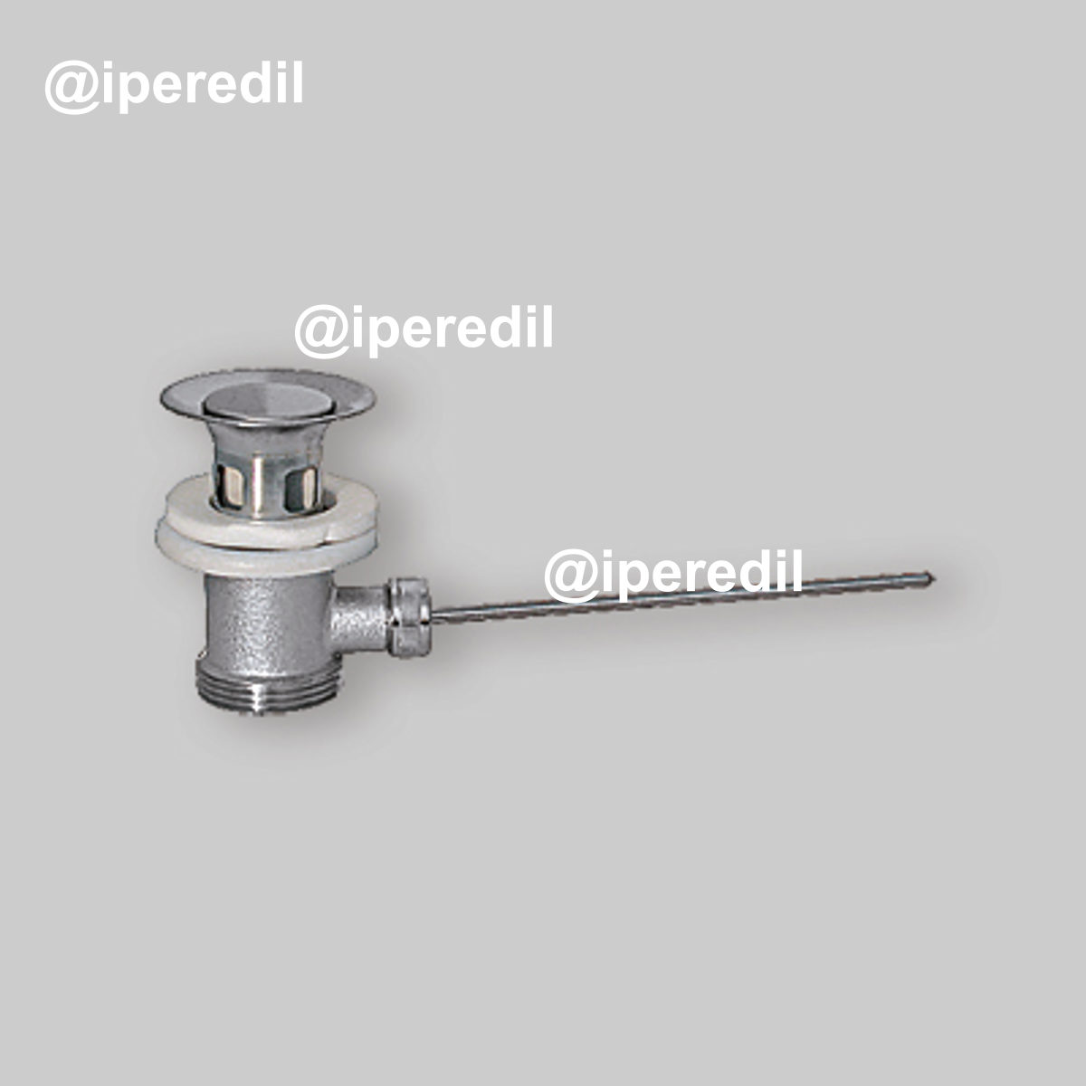 PILETTA DI SCARICO SALTARELLO "NORTON" PESANTE CON TAPPO IN ACCIAIO INOX LUCIDO 1"1/4 + Troppo Pieno