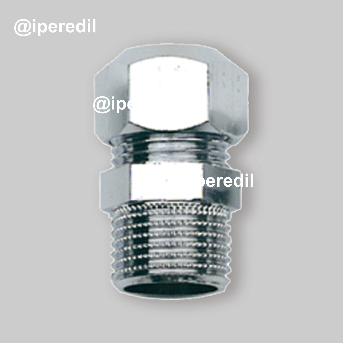 NIPLES MASCHIO PER TUBETTO RAME IN OTTONE CROMATO M1/2" x 3/8"- Ø10