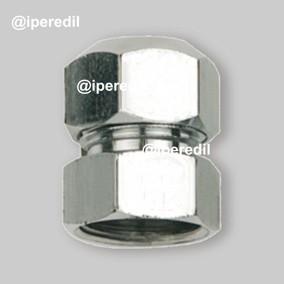 NIPLES FEMMINA PER TUBETTO RAME IN OTTONE CROMATO F3/8"x 3/8"- Ø10