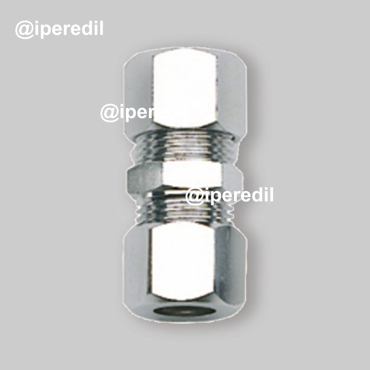 NIPLES DOPPIO PER TUBETTO RAME IN OTTONE CROMATO 3/8" - Ø10