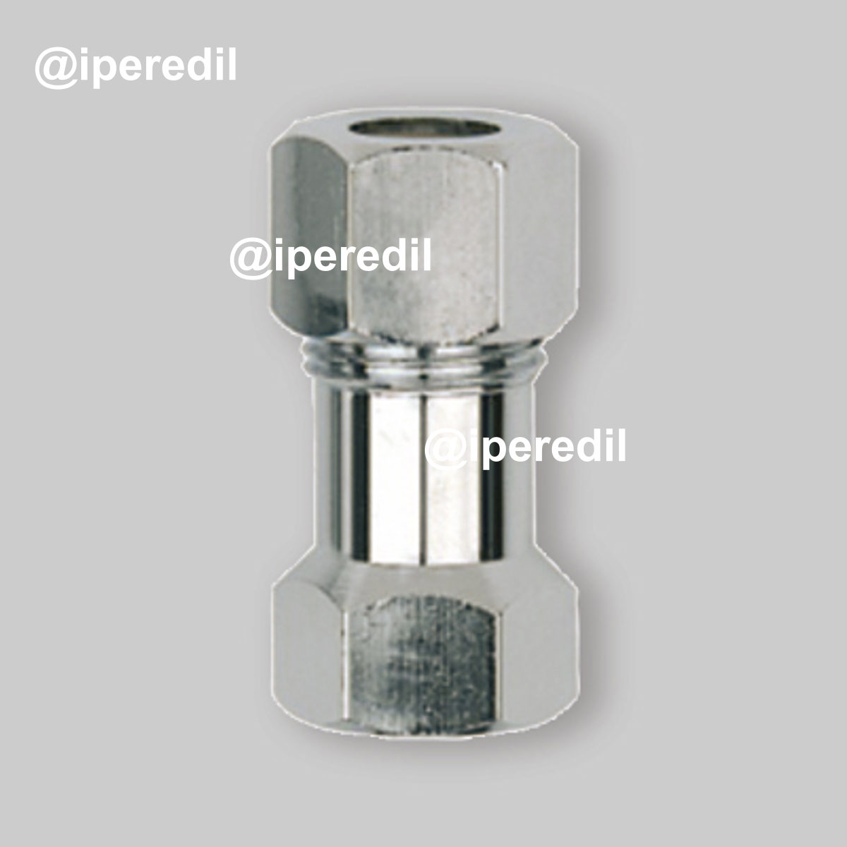 PROLUNGA PER TUBETTO RAME CON DADO CONICO IN OTTONE CROMATO F3/8" x Ø10 - cm 3