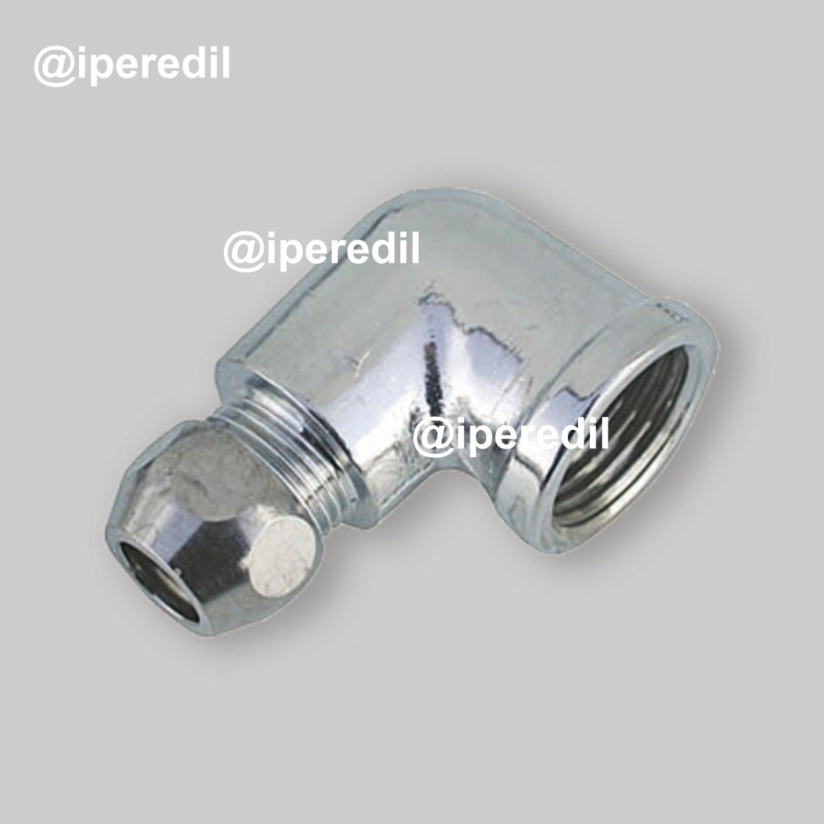 CURVA FEMMINA PER TUBETTO RAME IN OTTONE CROMATO F1/2" x Ø12