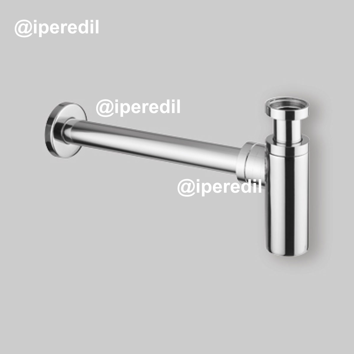 SIFONE D'ARREDO TONDO PER LAVABO "LUSSO" CROMATO Ø32 x 250 mm -1"1/4