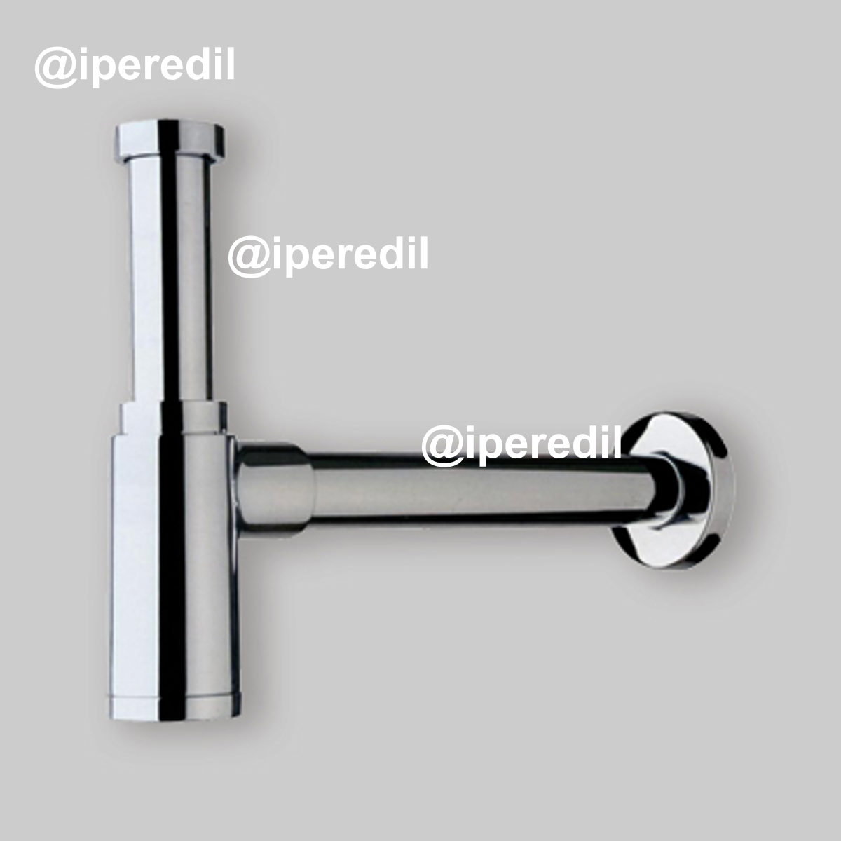 SIFONE D'ARREDO TONDO PER LAVABO "MAOMAO" TEA CROMATO 1"1/4 - Ø32 x 250 mm