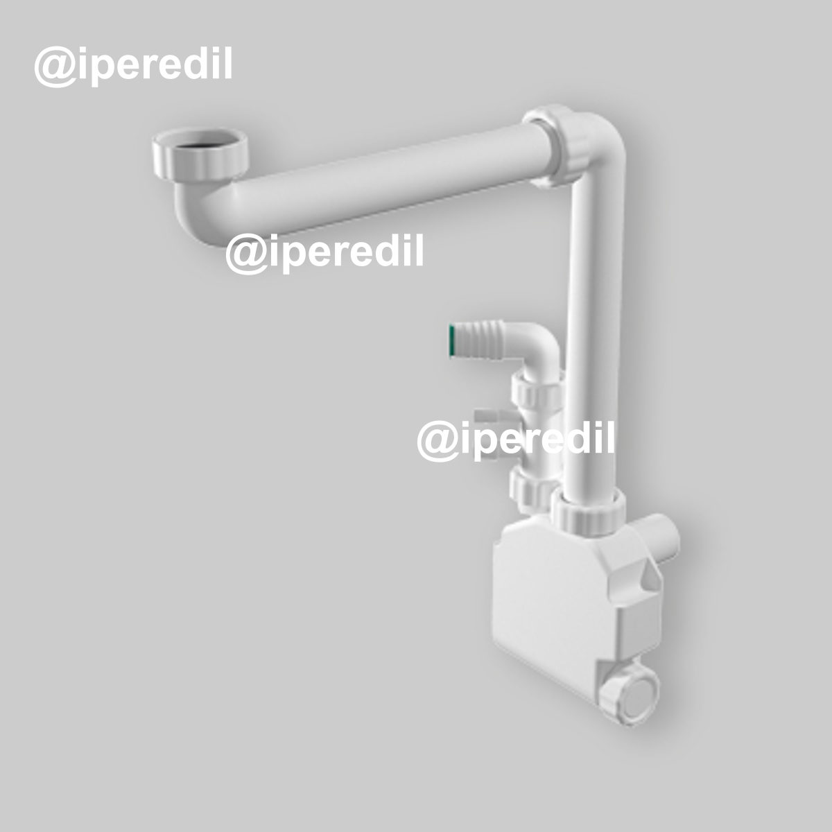 SIFONE SALVASPAZIO PER LAVABO AD 1 VIA + ELETTRODOMESTICI "SQUID" 1"1/4 x Ø32 mm