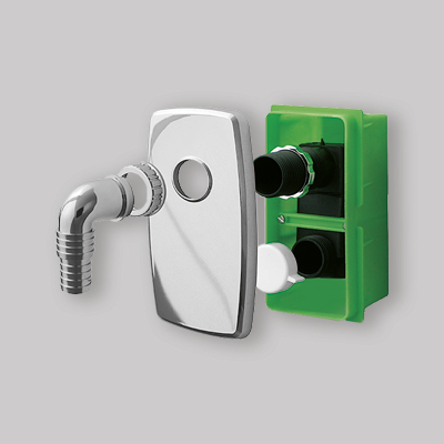 SIFONE COMPACT AD INCASSO PER LAVATRICE O LAVASTOGLIE CON BOX Placca Bianca