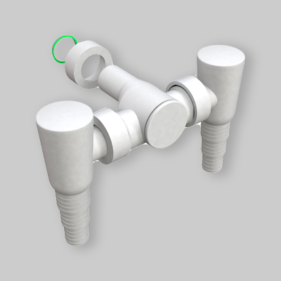 DOPPIO ATTACCO DI SCARICO PER LAVATRICE O LAVASTOVIGLIE CON DISPOSITIVO DI NON RITORNO Bianco - 1"