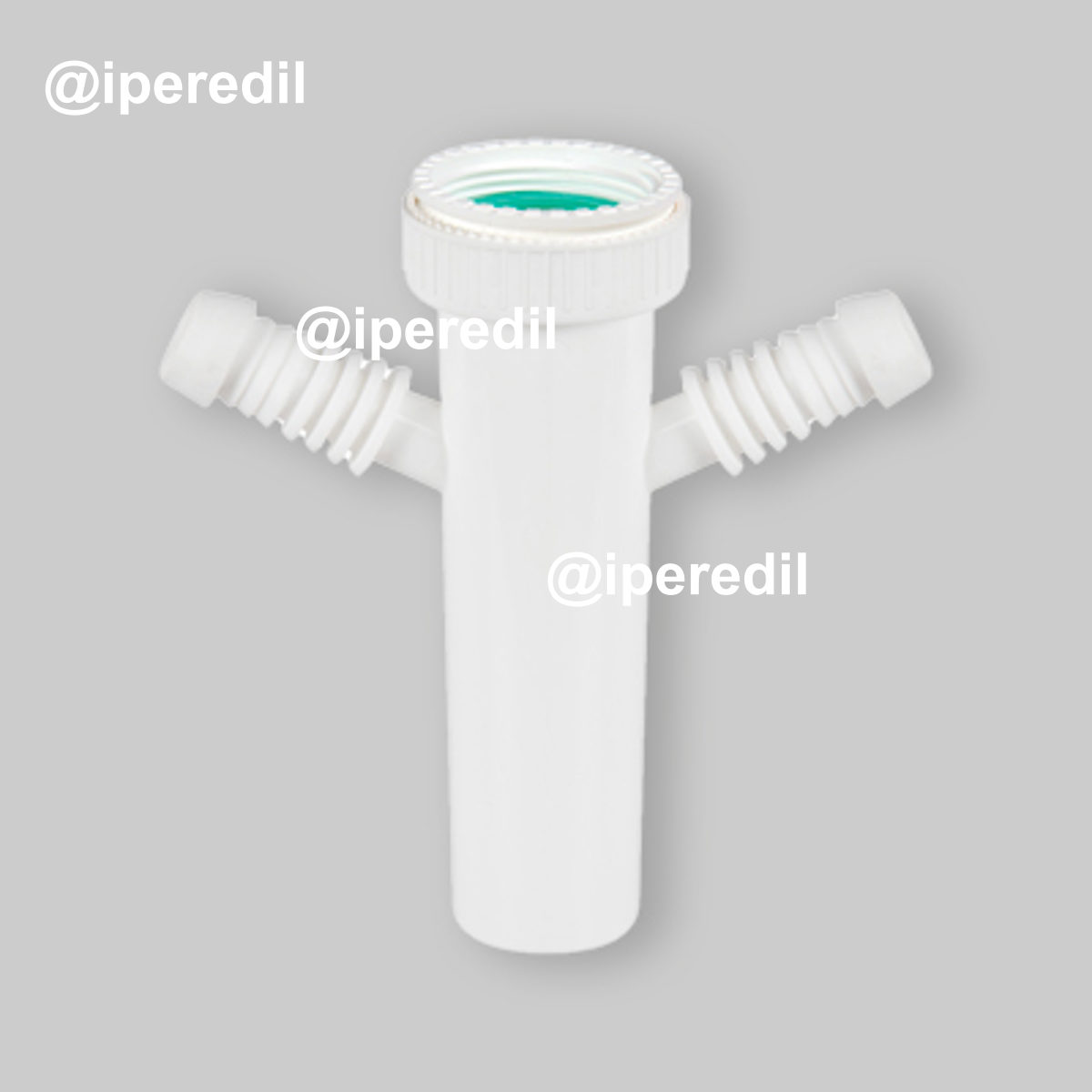 CANOTTO CON DOPPIO ATTACCO SCARICO LAVATRICE + LAVASTOVIGLIE 1"1/2 x Ø40