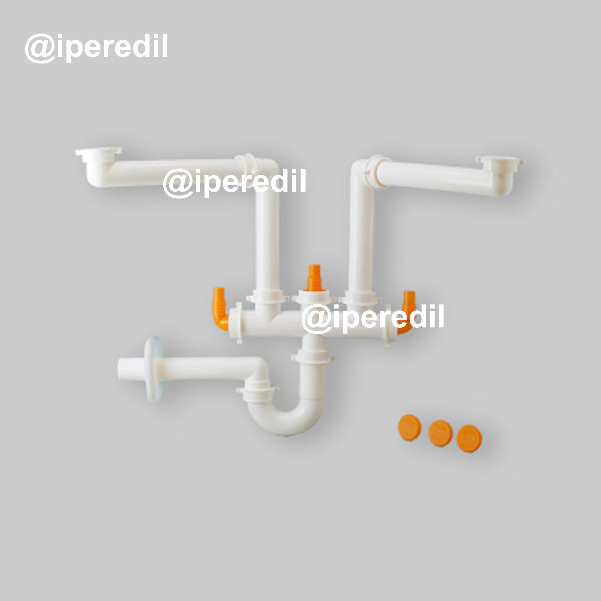 SIFONE SALVASPAZIO PER LAVELLO A 2 VIE "SPAZIO 2" 1"1/2 x Ø 40 mm