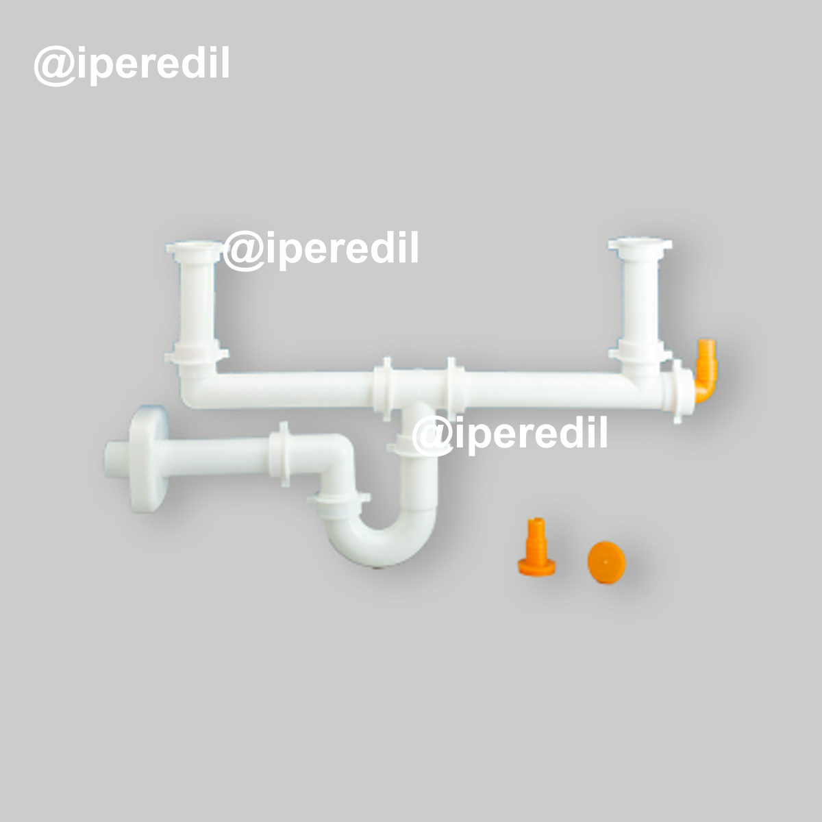 SIFONE PER LAVELLO A 2 VIE SALVASPAZIO "TUBO" 1"1/2 x Ø 40 mm