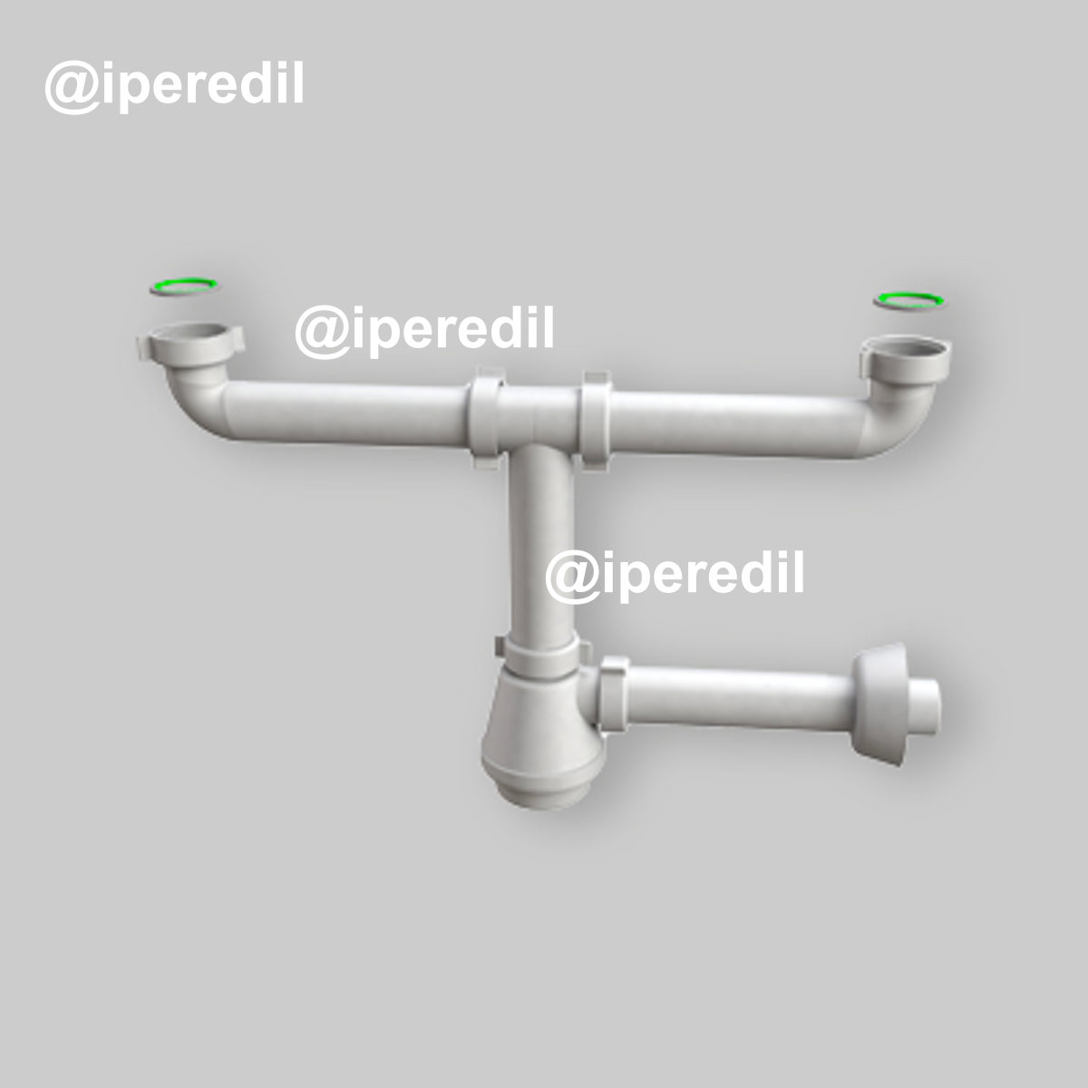 SIFONE PER LAVELLO A 2 VIE "FIASCA" 1"1/4 x Ø32 mm