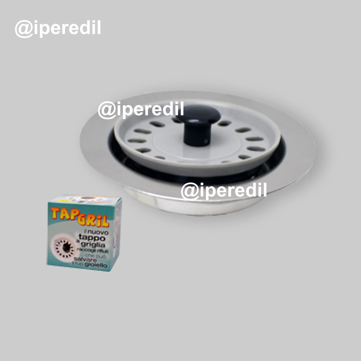 TAPPO A GRIGLIA PER LAVELLO CUCINA CON FORO Ø60 "TAP GRIL" Ø70 mm