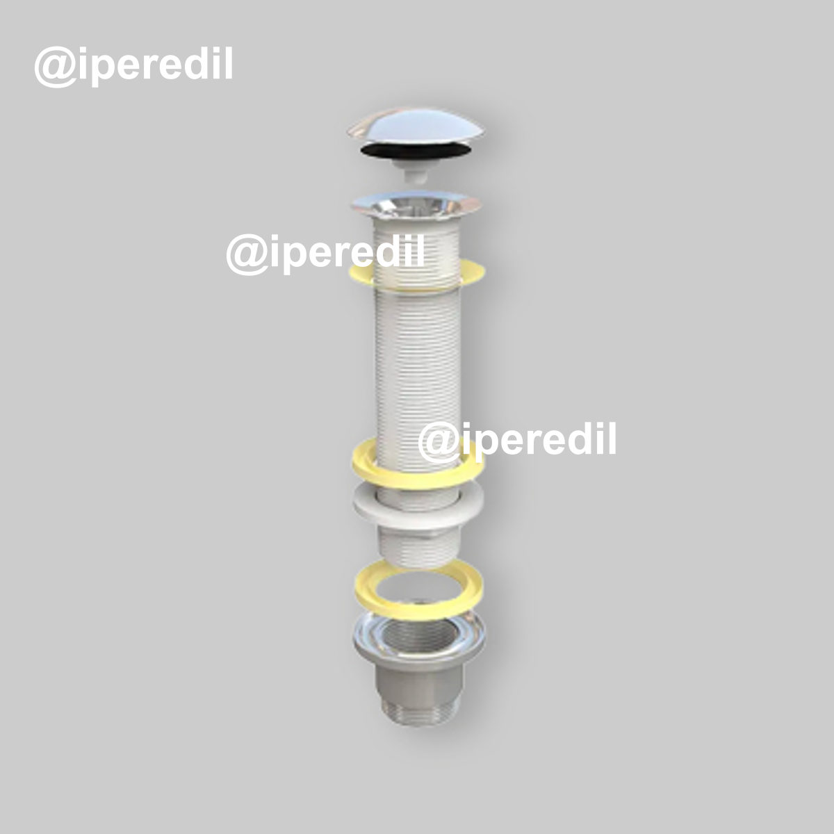 SIFONE PER LAVELLO AUTOPULENTE A 2 VIE CON ATTACCO LAVASTOVIGLIE 1"1/2 x Ø40 mm