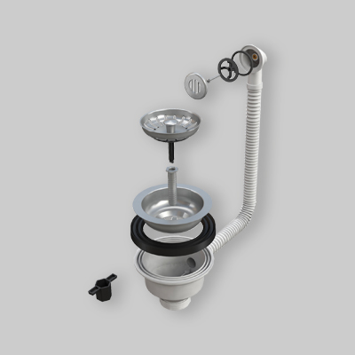 PILETTA CANESTRO PER LAVELLO INOX CTP GRIGLIA TONDA 1"1/2