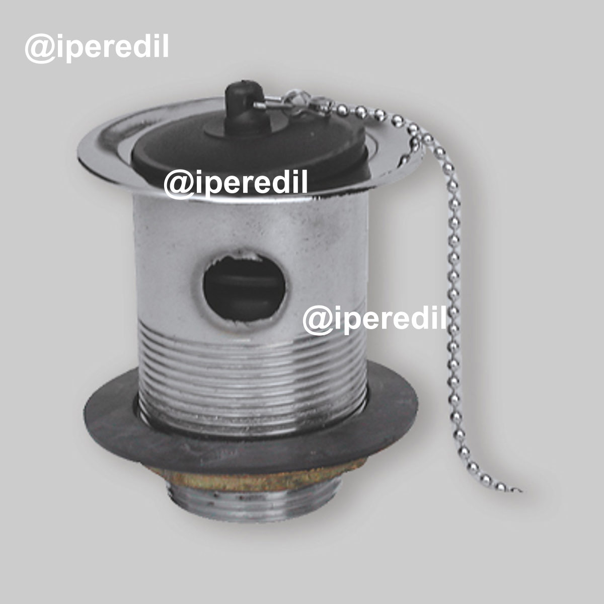 PILETTONE SIFOIDE PER LAVATOI IN OTTONE CTP CON GABBIETTA 1"1/4 x Ø80 mm