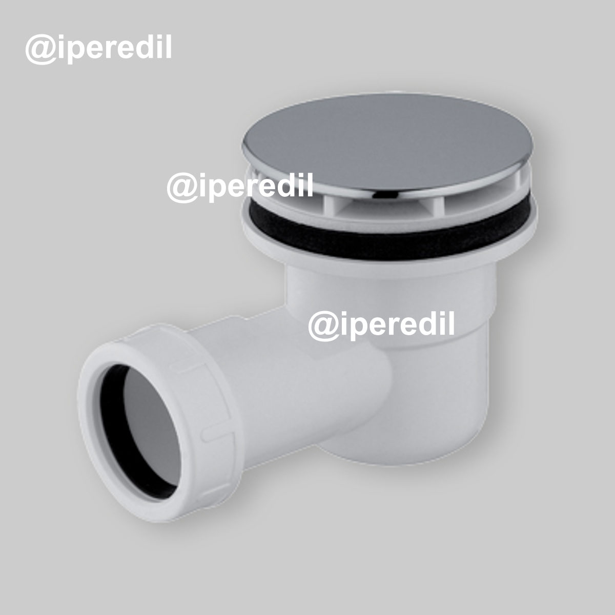 PILETTA SIFONATA PER PIATTO DOCCIA FORO Ø60 CON TAPPO IN ABS CROMO 1"1/2 x Ø86 mm