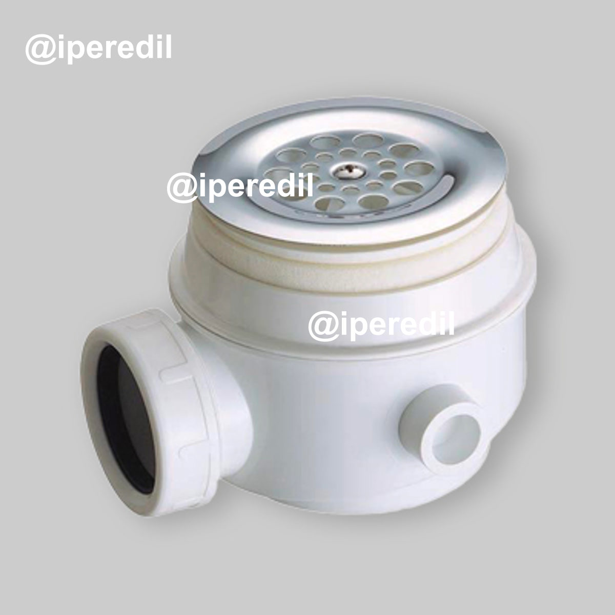 PILETTA SIFONATA PER PIATTO DOCCIA FORO Ø50/60 CON TAPPO INOX 1"1/2 x Ø86 mm