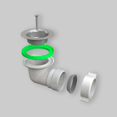 PILETTA PER PIATTO DOCCIA CON FORO Ø50 CON SCARICO LATERALE 1"1/4