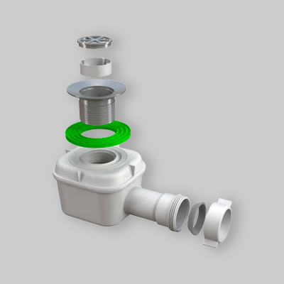 PILETTA SIFONATA PER PIATTO DOCCIA CON FORO Ø60   1"1/2