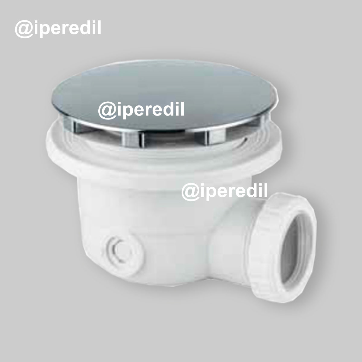 PILETTA SIFONATA PER PIATTO DOCCIA CON FORO Ø90 CROMATA 1"1/2 x Ø120 mm