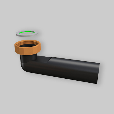 CODOLO CURVO A SALDARE IN PEHD CON DADO IN OTTONE 1"1/4 Ø40