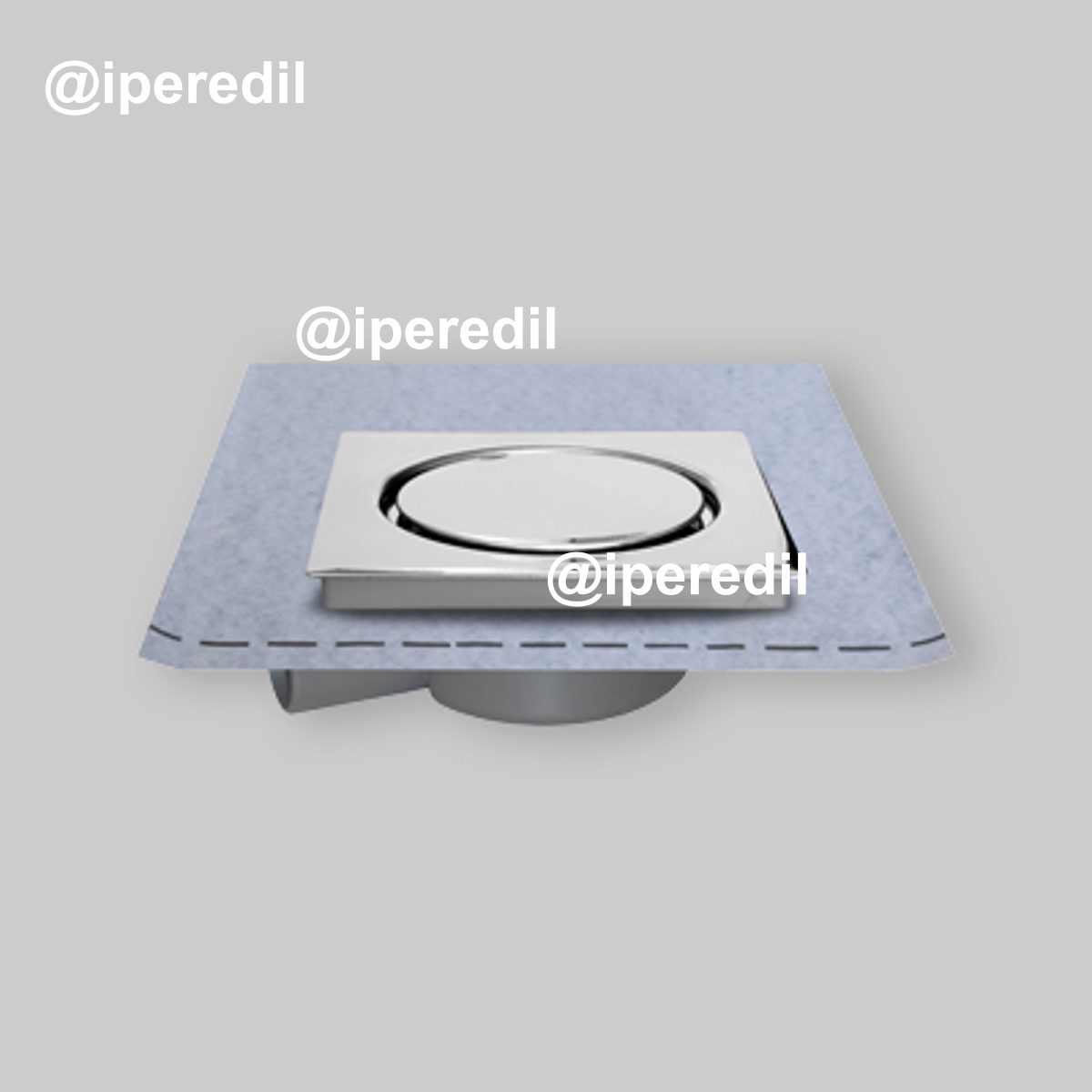 CHIUSINO 15x15 CON PILETTA AVVITABILE PER DOCCIA A PAVIMENTO + Guaina 1mq