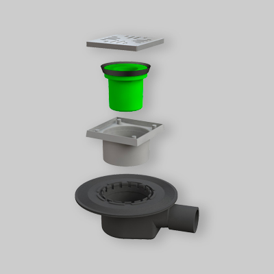 POZZETTO SIFONATO DA PAVIMENTO '"GO-GO" 10x10 cm