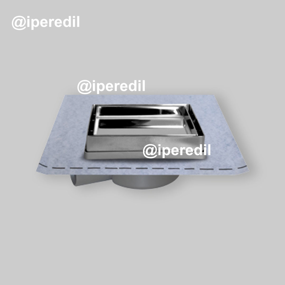 CHIUSINO 13x13 CON PORTAPIASTRELLA PER DOCCIA A PAVIMENTO + Guaina 1mq