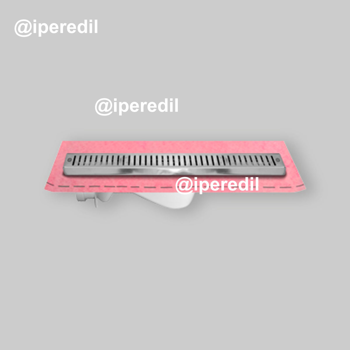 CANALETTA PER DOCCIA A PAVIMENTO CON GRIGLIA cm 45 + Guaina 1 m²