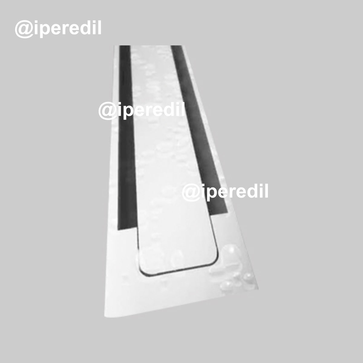 CANALINA PER DOCCIA A PAVIMENTO A SCOMPARSA/PORTAPIASTRELLE "CANALISSIMA" cm 110 - Griglia Alluminio