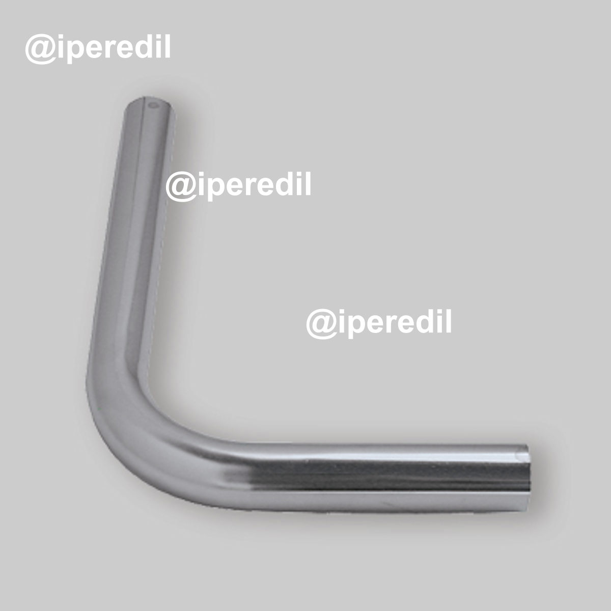 CANOTTO A SQUADRO IN OTTONE CROMATO Ø30 - 200 x 300 mm