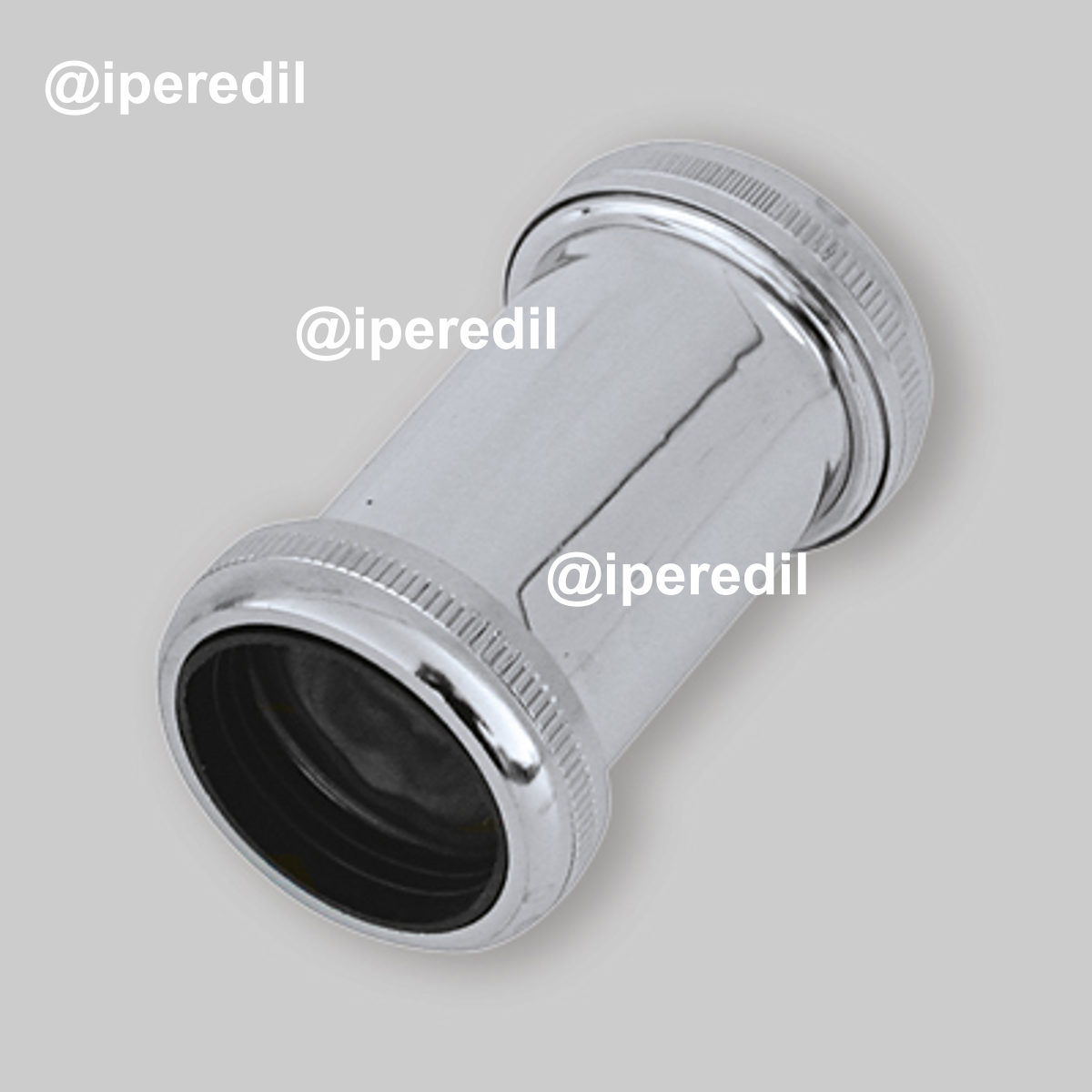 MANICOTTO PER CANOTTI M/M IN OTTONE CROMATO + 2 GHIERE Ø32 mm