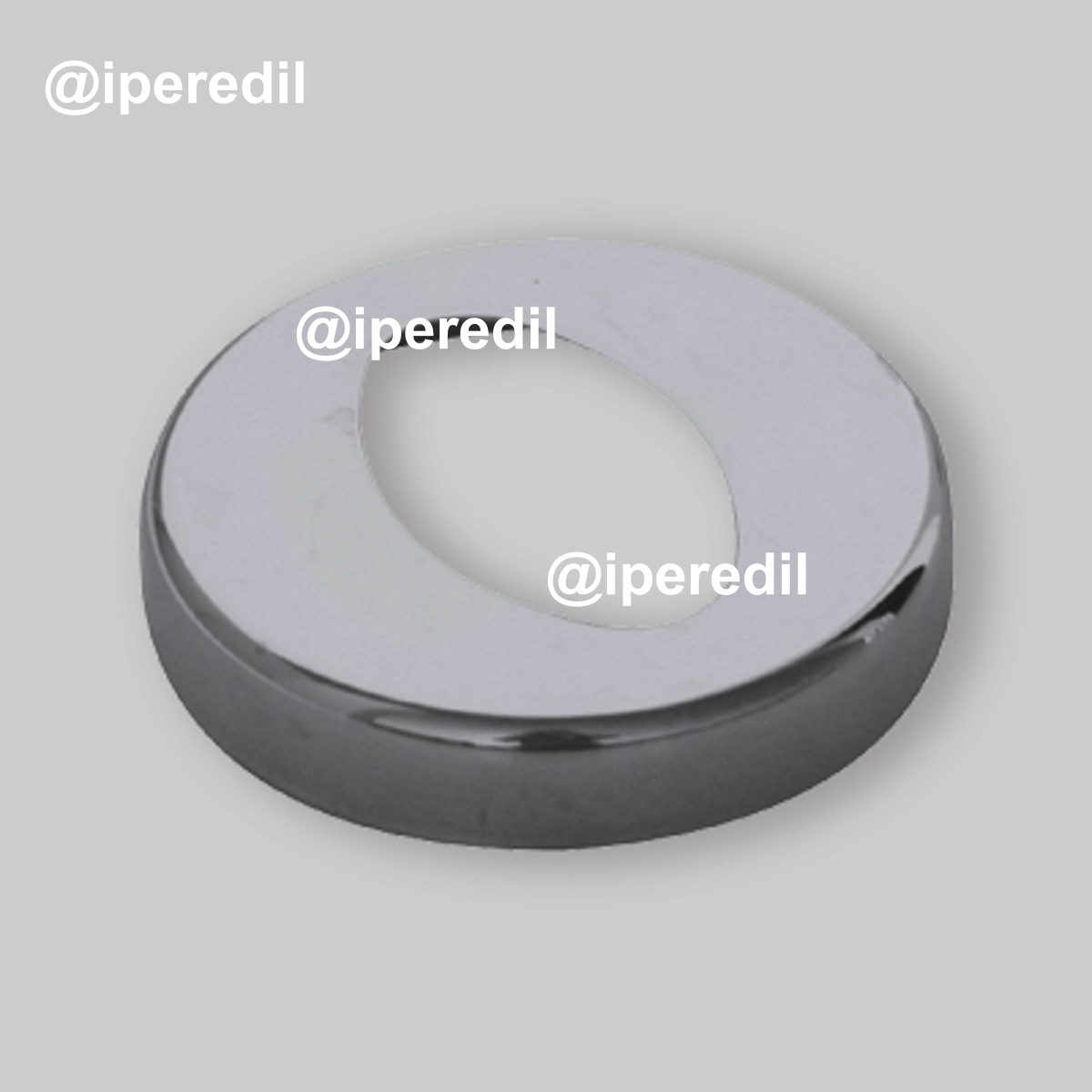 ROSONE CON FORO OVALE PER CURVA A 45° INOX CROMO Øi.30 x Øest.70 mm