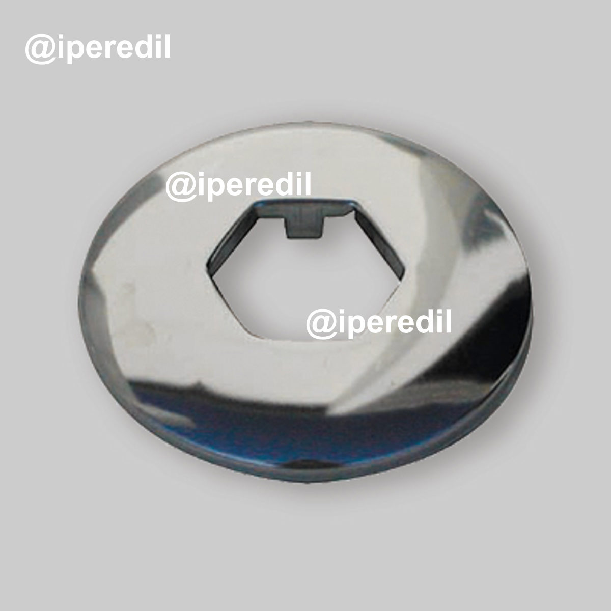 ROSONE ESAGONALE CROMATO 3/8" x Øest.53 x H.9 mm