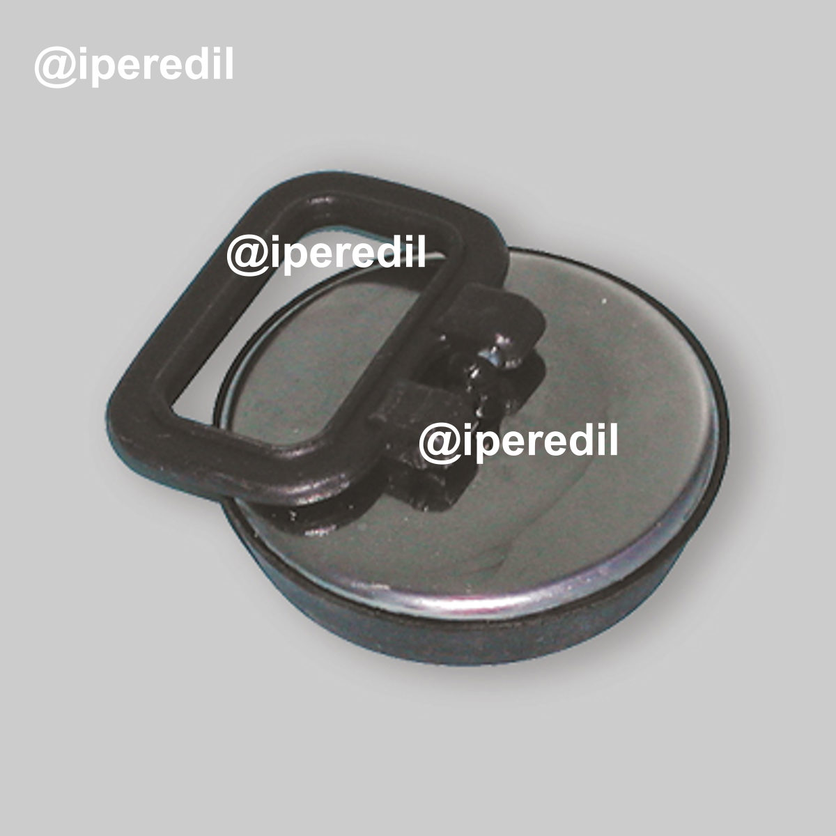 TAPPO IN GOMMA CON MANIGLIA E PLACCA INOX Ø52 mm