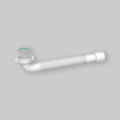 TUBO FLESSIBILE ED ESTENDIBILE CON ATTACCO CURVO A 90Ø 1"1/2 x Ø 40-50