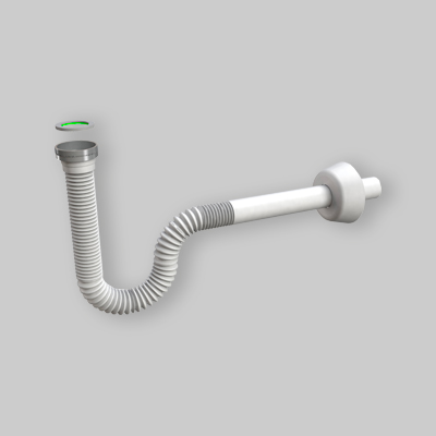 SIFONE "SIFONCELLO" ESTENSIBILE CON CANOTTO BIANCO 1" ghiera metallo