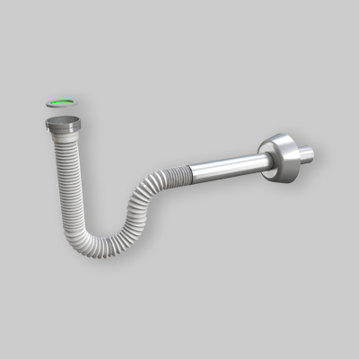 SIFONE "SIFONCELLO" ESTENSIBILE CON CANOTTO CROMATO 1"1/4 con ghiera in metallo